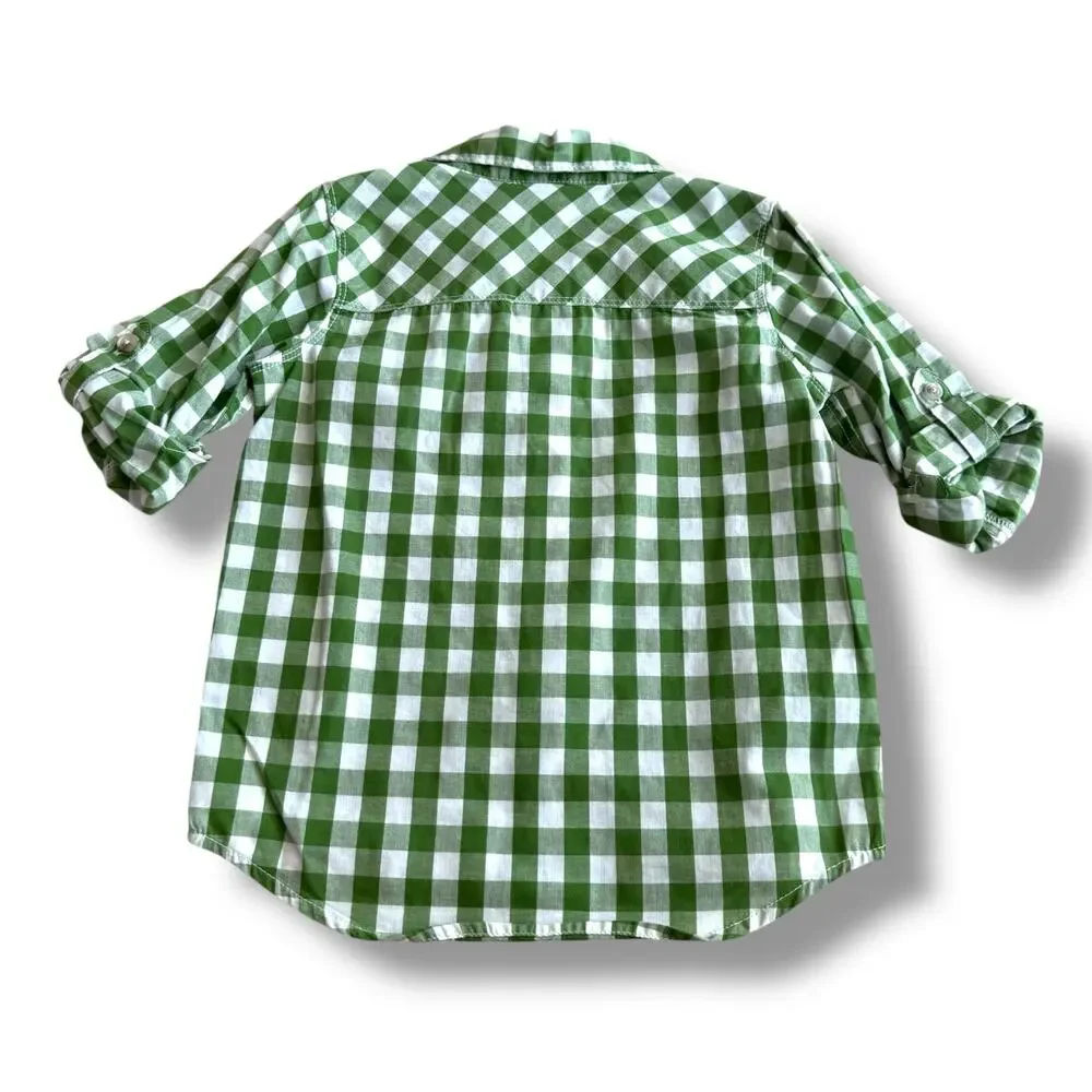 Old Navy Boys‎ Green Gingham Check Shirt - Size 5T